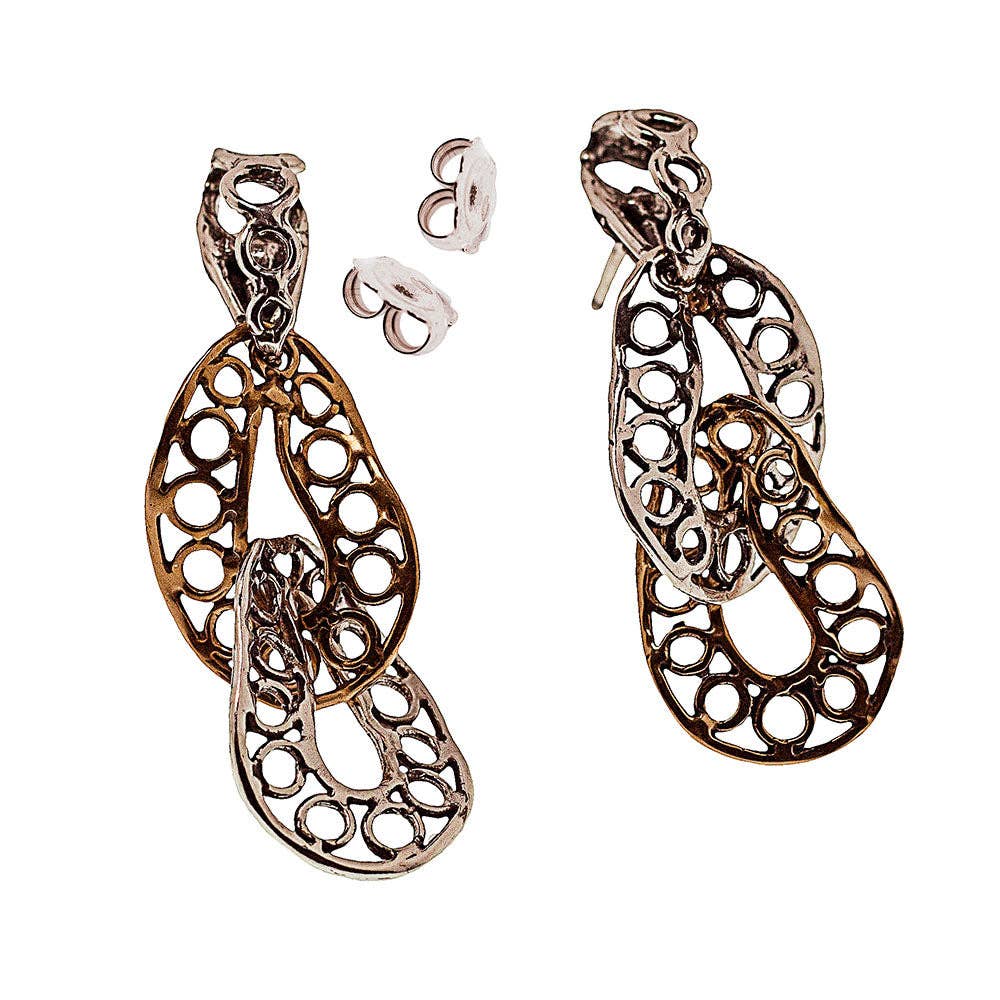 Mandile Gioielli - Wholesale Dangle Earrings - 925 silver and bronze pendant earrings (Ora087b)0