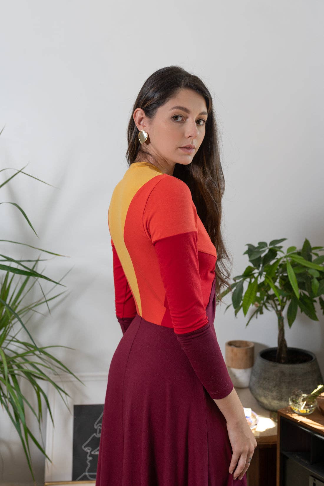 Manifiesto - Vente Robe – femme - Robe-pull midi Sunset1