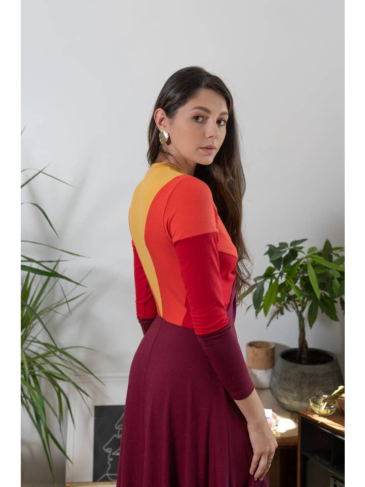 Manifiesto - Vente Robe – femme - Robe-pull midi Sunset1