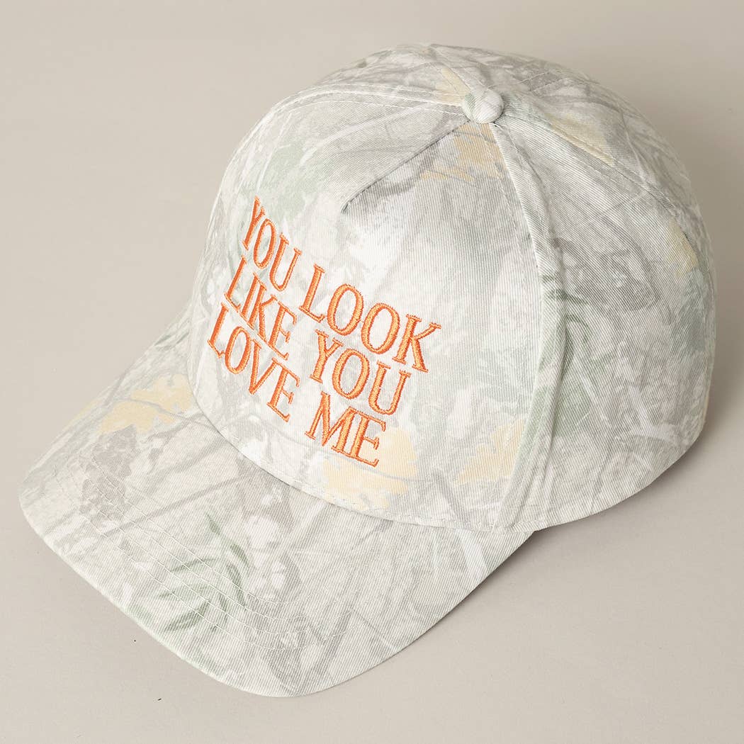 Fashion City – wholesale Baseballkeps - Unisex – You Look Like You Love Me broderad camomössa9