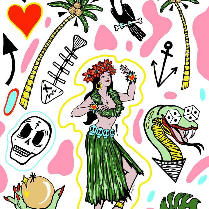 "Hula Girl" Digitale Print voor wholesale door WILSI