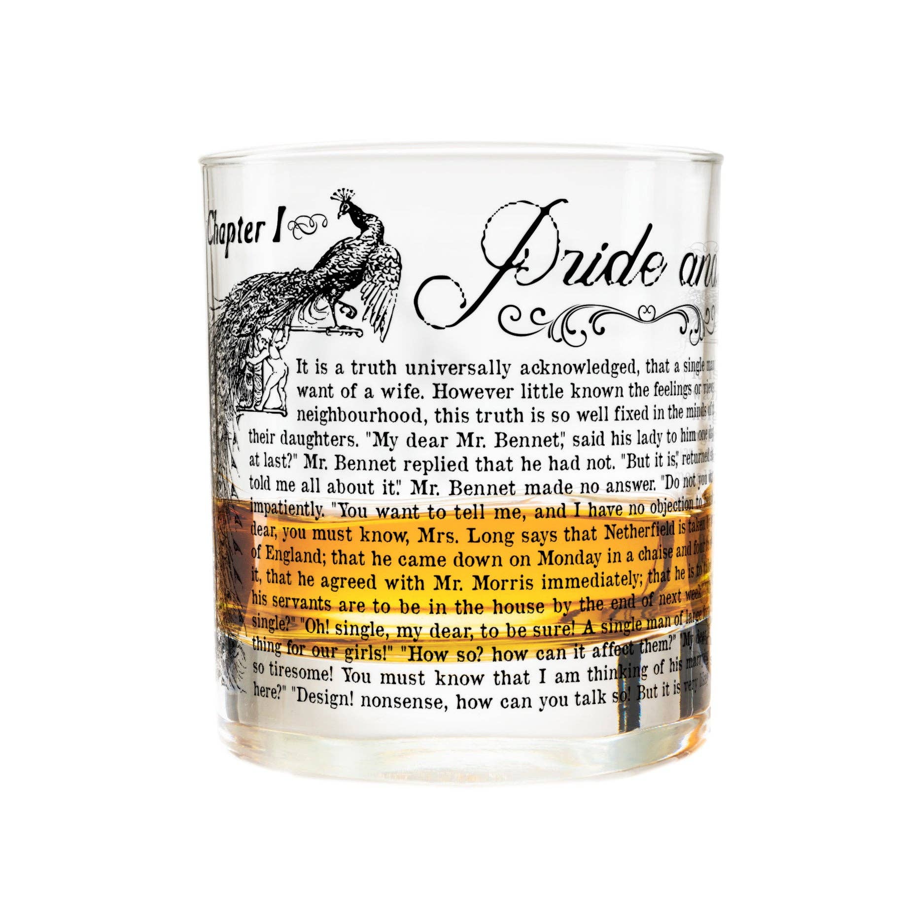 Greenline Goods - Wholesale Cocktail/Liquor Glass - Pride & Prejudice Literature Rocks Glass6