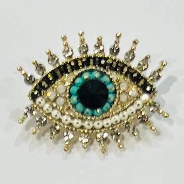 Rustfrit stål broche øje perler rhinsten indfattede vipper for engroshandel hos Bijoux 7bis