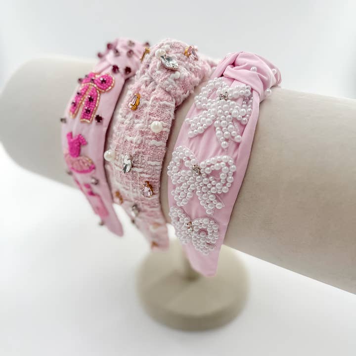 Beaded Headband, Dance Headband, Pearl Headband, Tweed for wholesale by Bash