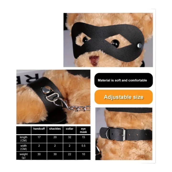 Kinky Pleasure - Wholesale Stuffed/Plush Toy - Kids & Baby - Kinky Pleasure - T058 - Teddy Bear in Chains - 2 Colors7