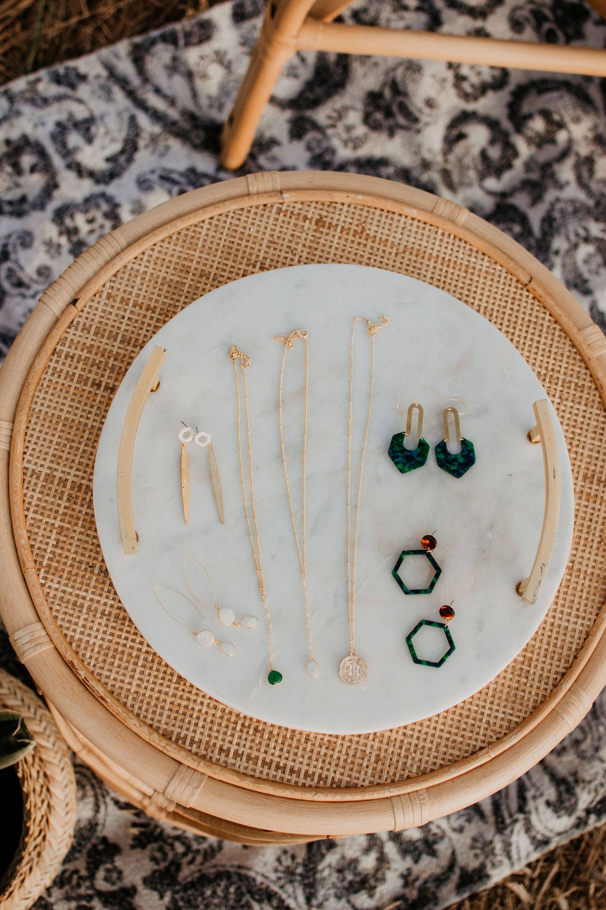 Moxie Collective (formerly Atonement Design) - Vendita all'ingrosso Orecchini pendenti - Orecchini esagonali verdi5