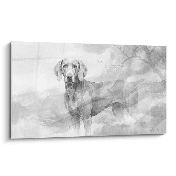 Weimaraner Gray Dog in Misty Landscape - Canine Elegance - Weimaraner Edition for wholesale by Walensky