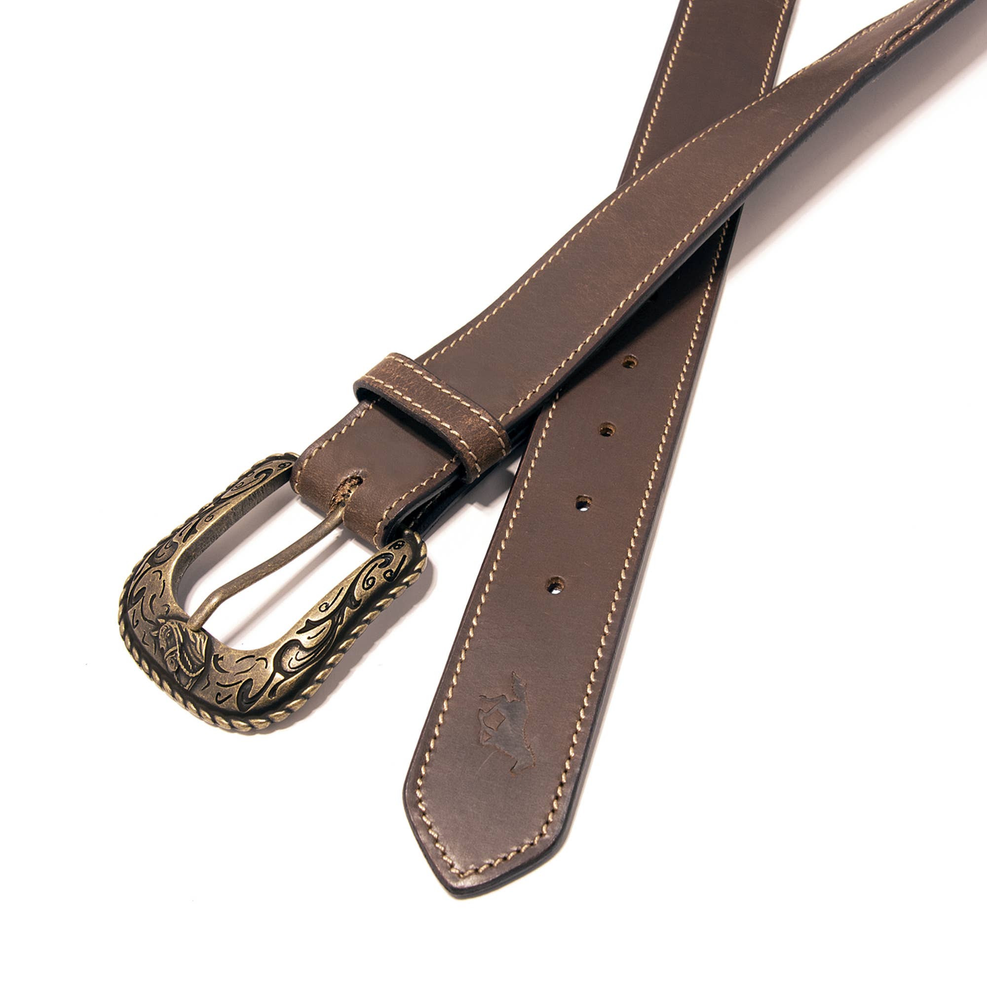 Western Express - Wholesale Belt - Unisex - Stitched Concho Top Grain Leather Belt7