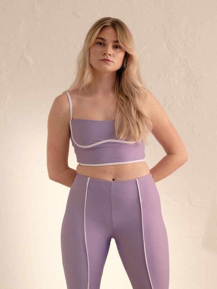 Wholesale Piping Detail Leggings - Lavender for your store - Faire