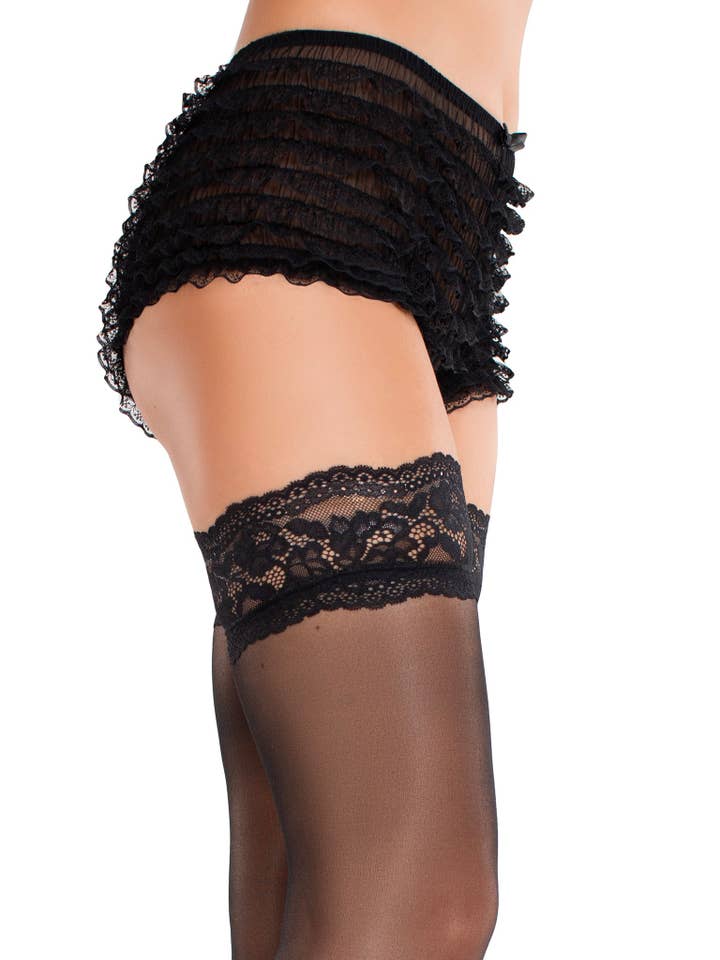 Leg Avenue - Wholesale Shorts - Women's - Micromesh Lace Ruffle Tanga Boy Shorts14