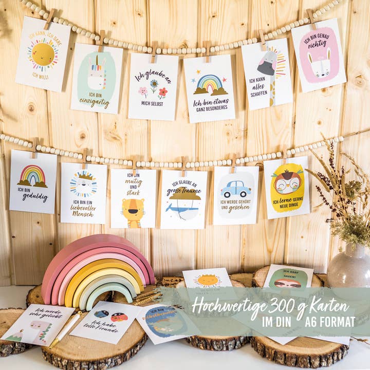 Papierdrachen - Wholesale Stationery/Notecard Set - Affirmation cards - animals2