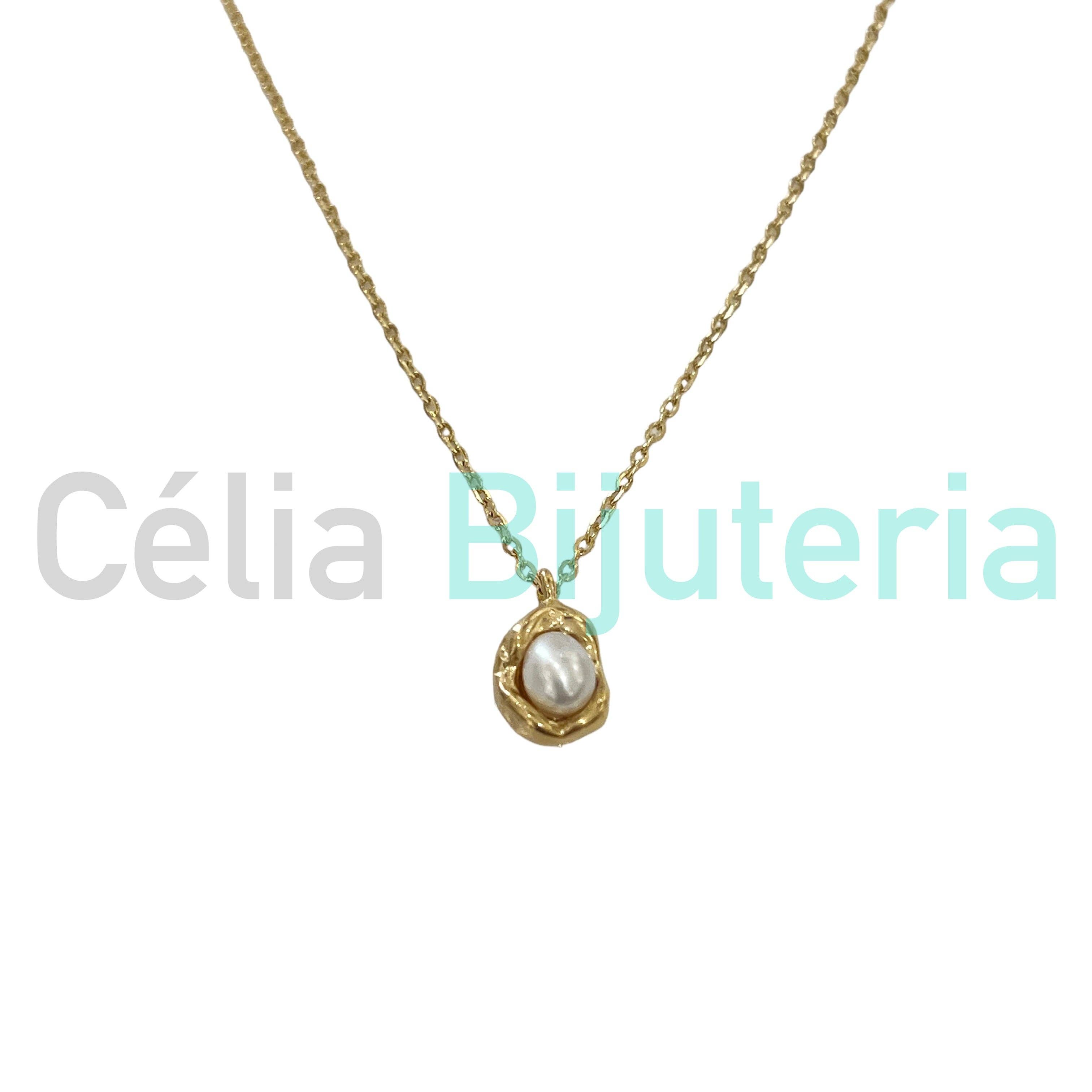 Celli Biju - Vendita all'ingrosso Collane a bavaglio - Collana in acciaio - perla d'acqua dolce0