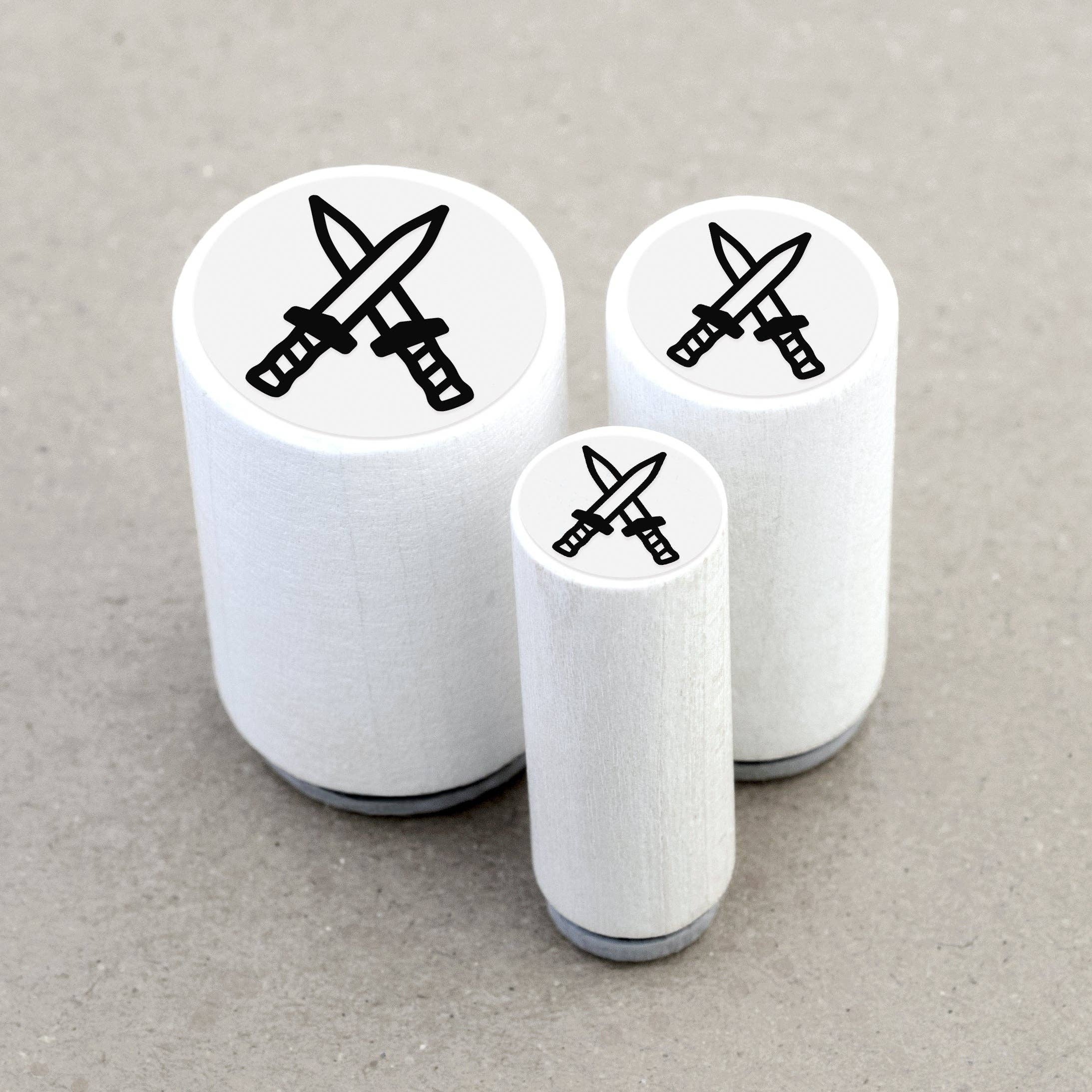 Merry and Bright - Wholesale Rubber/Decorative Stamp - Mini stamp swords1