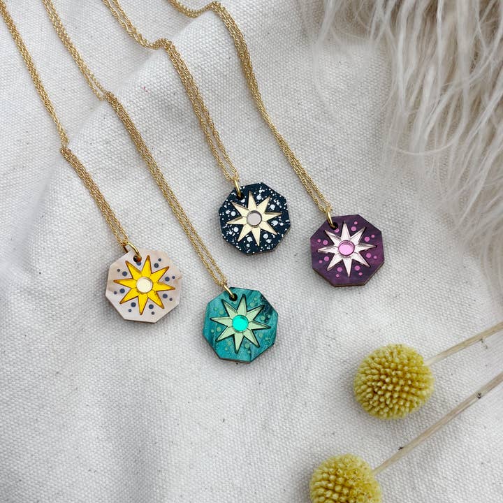 Rosa Pietsch - Wholesale Pendant/charm necklace - Seren Geo Star Pendant: Butterscotch1