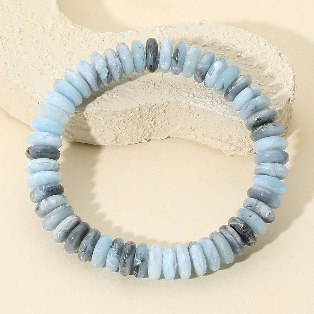 Sensibling Corp. - Wholesale Armband met kralen - Gemarmerde Platte Schijf Kralen Stretch Armband10