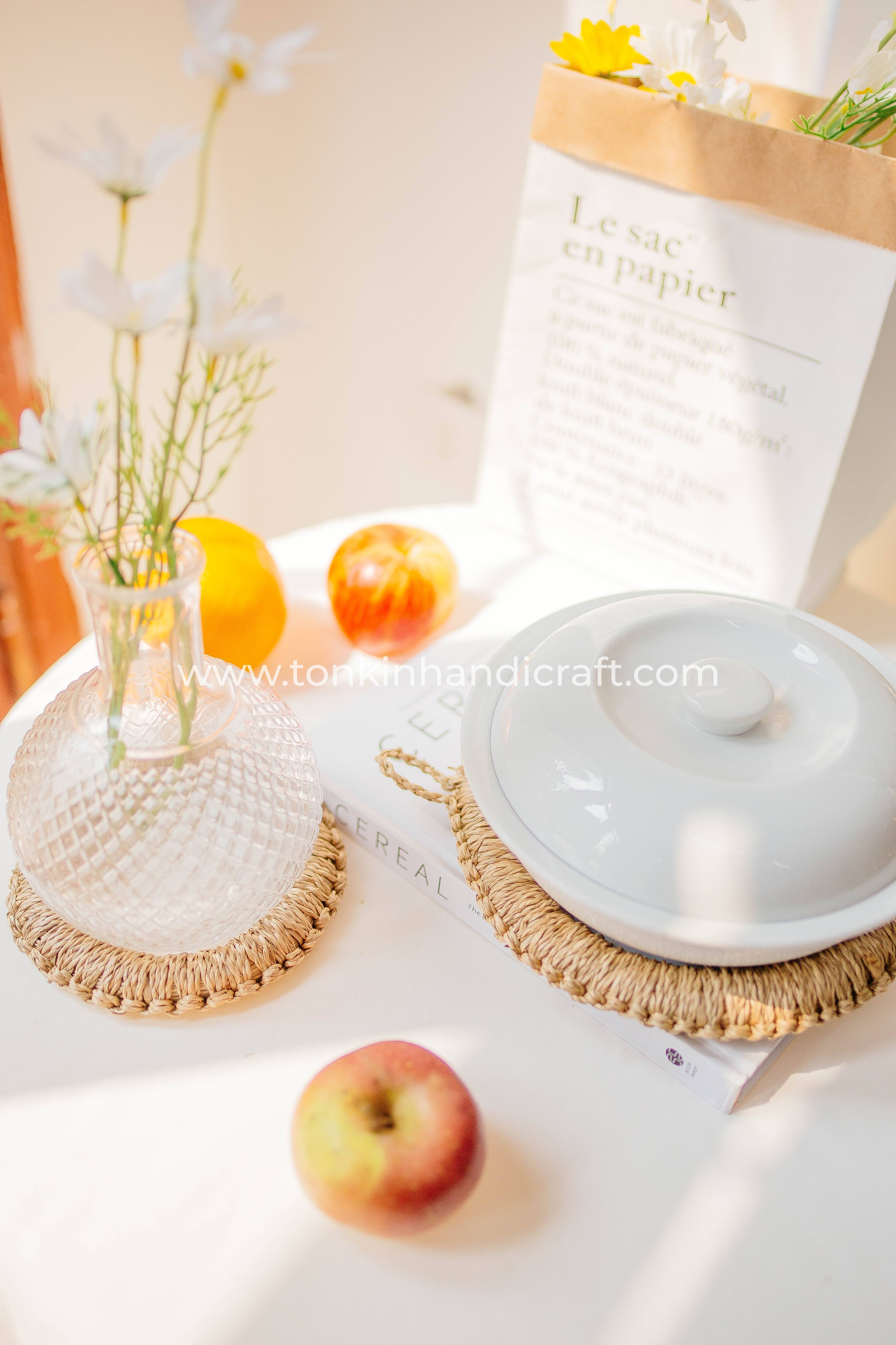 Tonkin Handicraft - Vente Dessous-de-plat - Dessous de plat rond en osier16