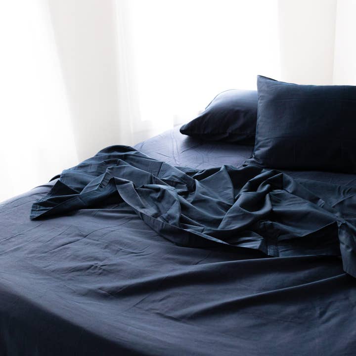 Nest Essentials - Wholesale Sheet Set - 300 TC Cotton Sheet Set- Made in India- Navy Blue