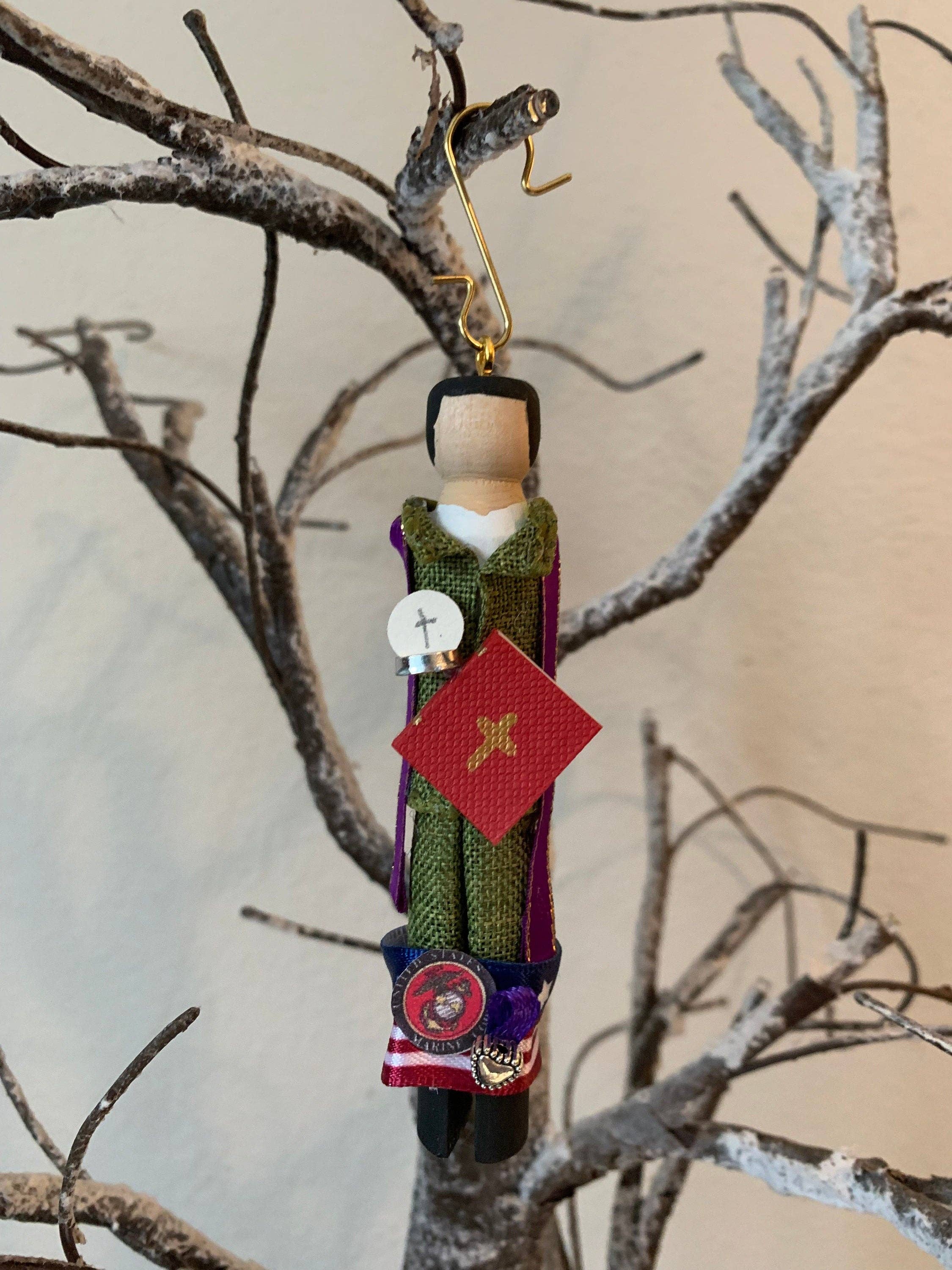 Our Saint Family - Wholesale Ornament - Servant of God Fr. Vincent Capodanno Wooden Doll Ornament