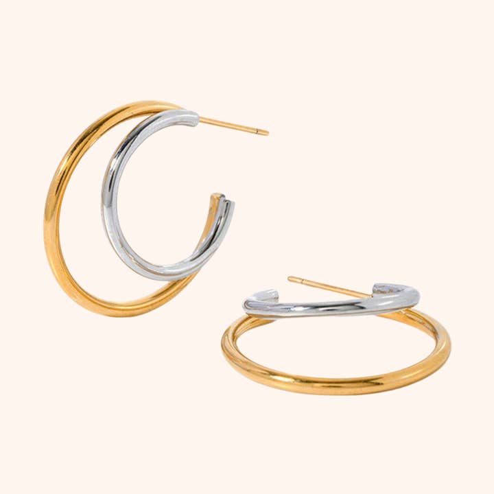 Boucles d'oreilles créoles Orbit pour la vente par PRESSIE