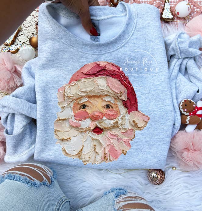Trendy Chic Apparel LLC - Wholesale Graphic Sweatshirt - Women's - Faux Paint Santa Sweatshirts & T-Shirts