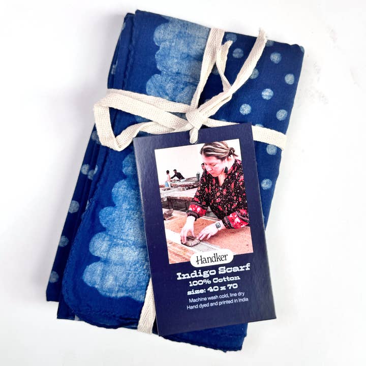 Handker Bandanas - Wholesale Scarf - Women's - Ellis Indigo Scarf