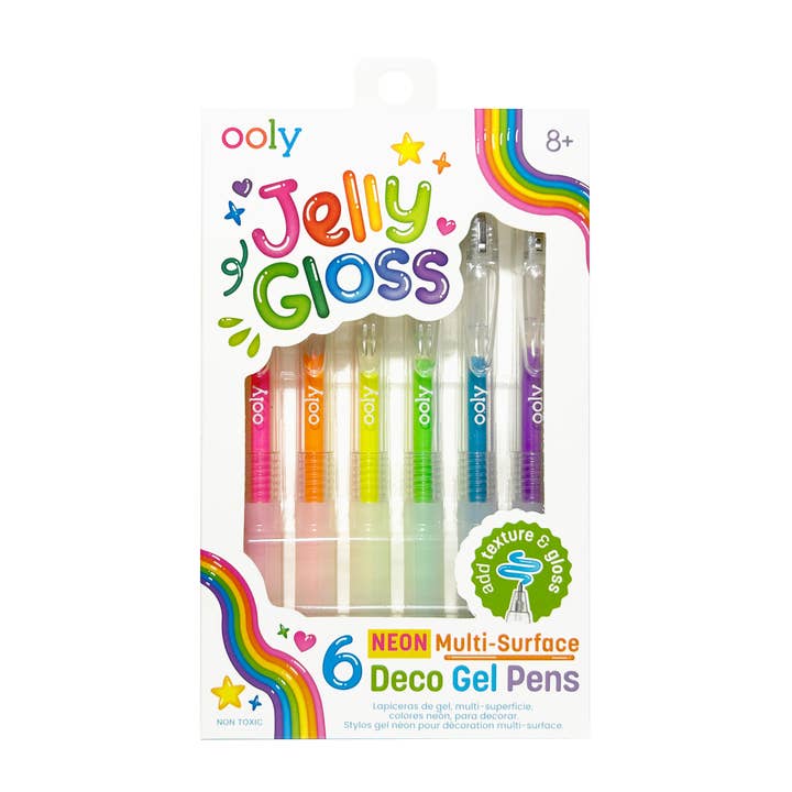 Jelly Gloss: Deco de Superficie Múltiple Neón. Bolígrafos de Gel (Juego de 6) para venta al por mayor de OOLY
