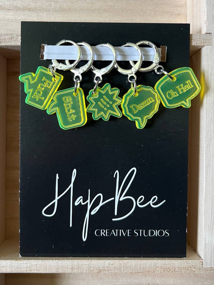 I SWEAR Stitch Marker set for wholesale by HapBee Creative Studios
