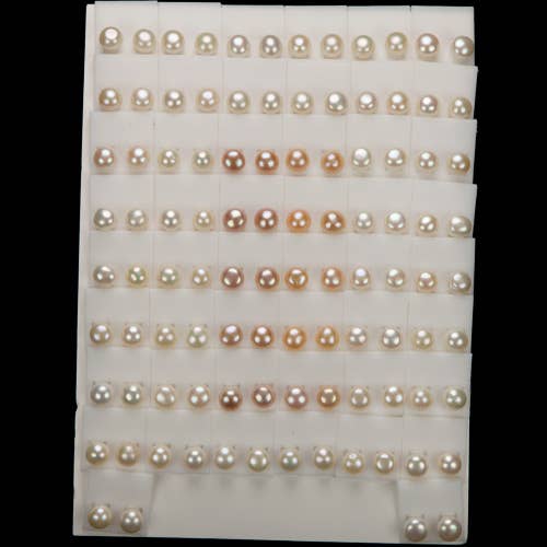 Ear stud cultured pearl, 11-12mm, mix for wholesale by EHAWA