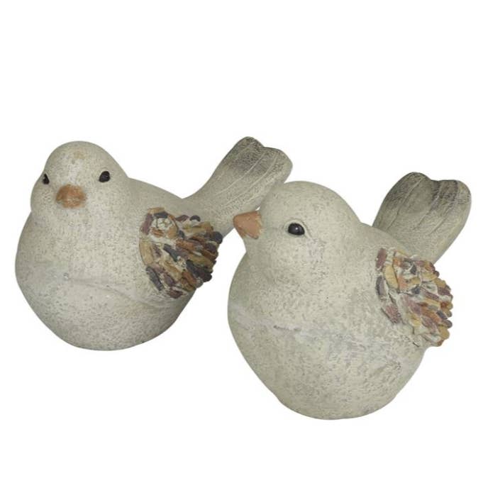 A-66923: GRAY POLYSTONE BIRD INDOOR OUTDOOR DECORATIVE GARDE for wholesale by Import Corner