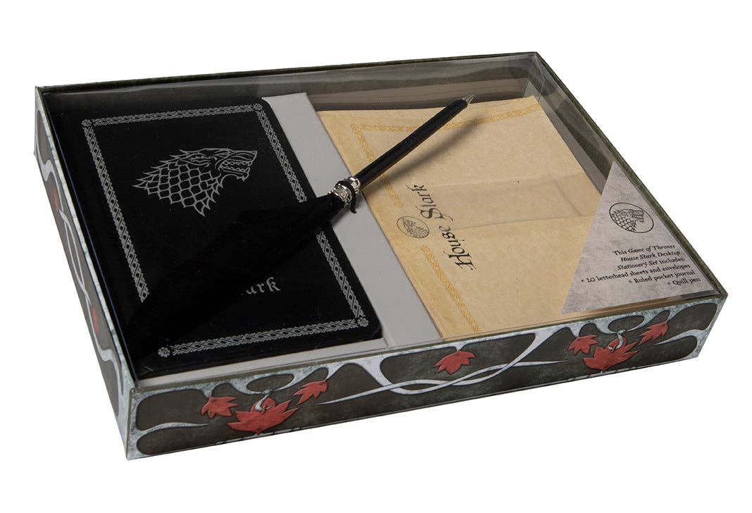 Insight Editions - #1 Pop Culture Publisher - Wholesale Stationery/Notecard Set - Game of Thrones: House Stark: Desktop Stationery Set/Pen0