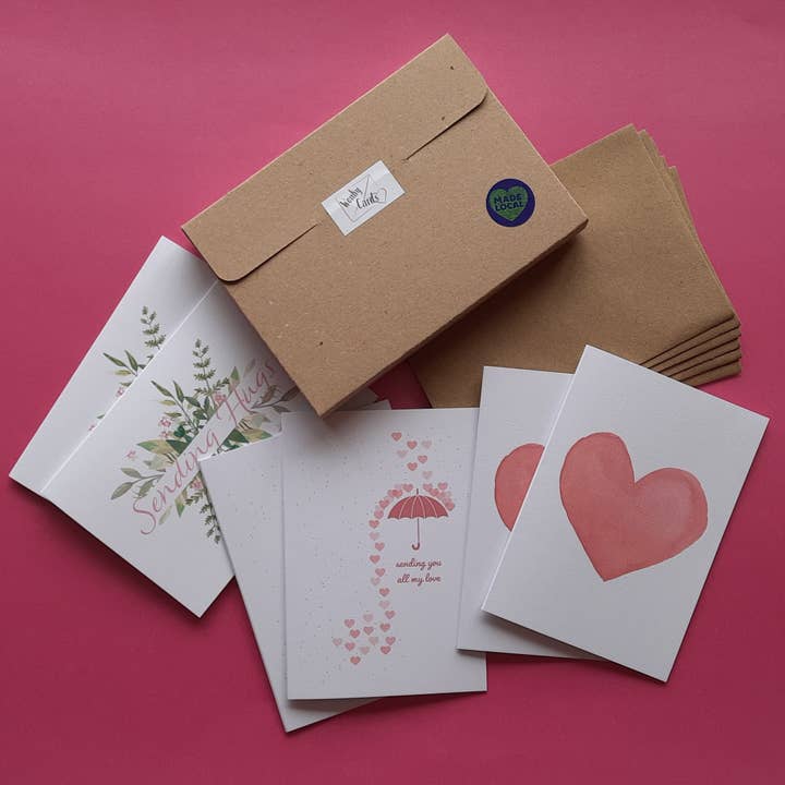 Love and Hugs - 6 pack for wholesale by Wonky Cards