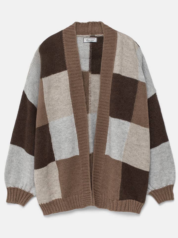 Stickad kofta med geometriskt mönster (431972-19) för wholesale av Lanidor