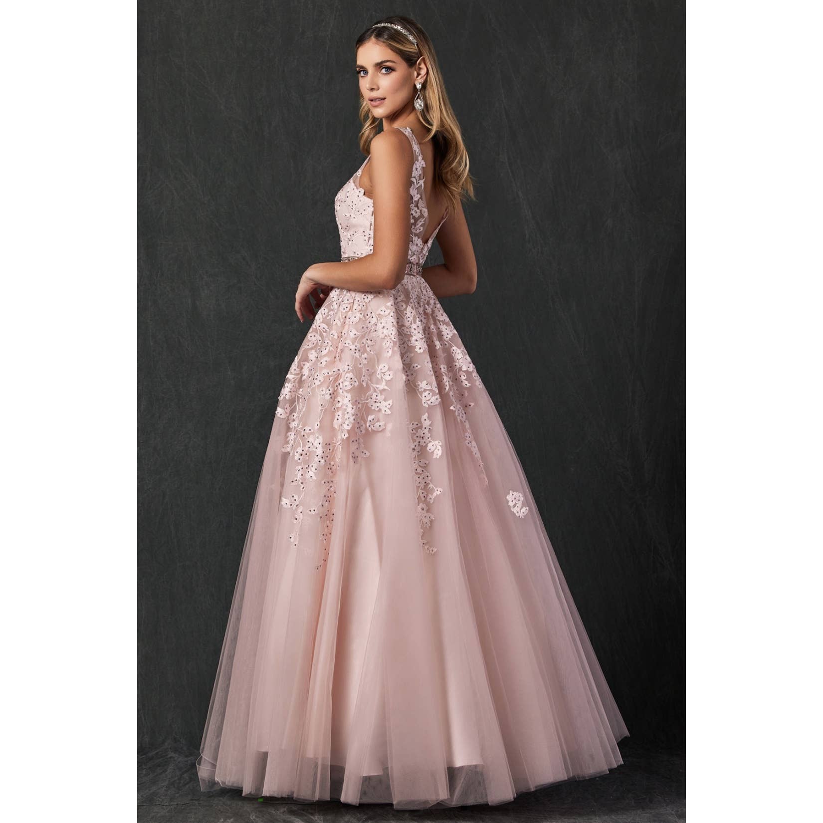 Juliet - Wholesale Gown - Women's - FLORAL APPLIQUES PROM BALLGOWN21