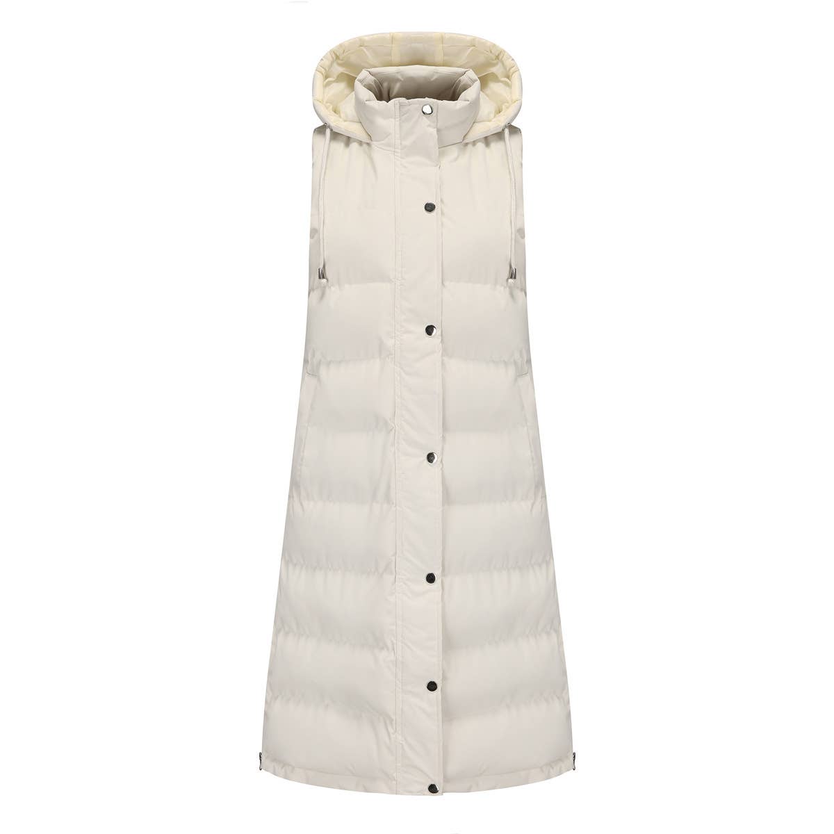 Lily Clothing - Wholesale Outerwear Vest - Women's - Solid-color hooded sleeveless cotton-padded vest32