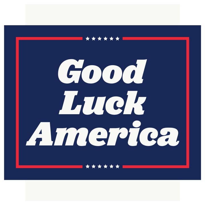 5 x 7 Good Luck America Greeting Card for wholesale by Fridgedoor