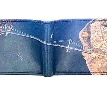 Verrazzano Bridge - Lederen portemonnee voor heren, New York, NY voor wholesale door Vernakular Photo Designs