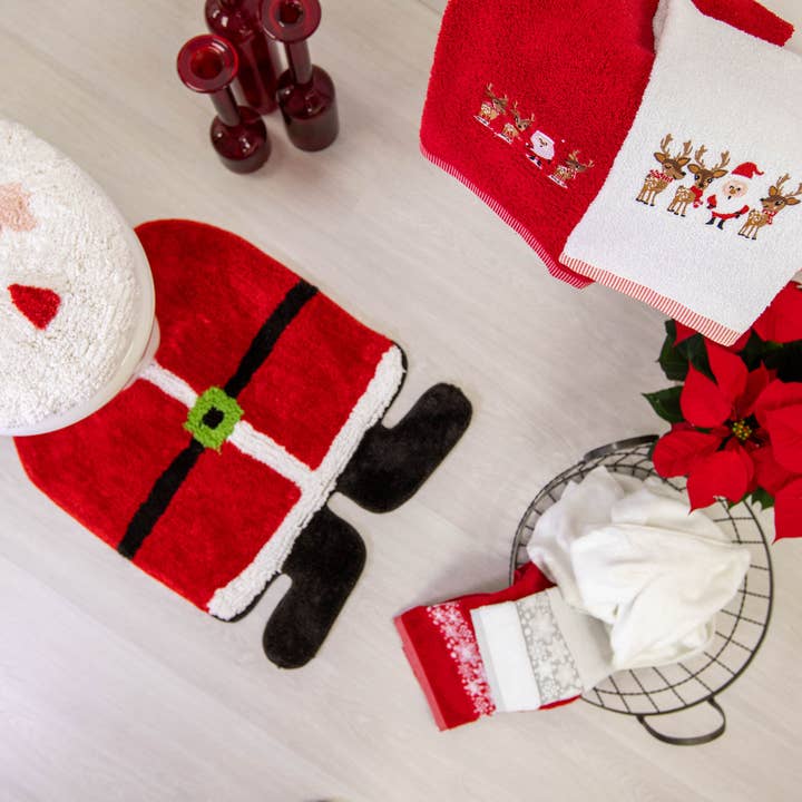 Allure Bath Fashions - Wholesale Toilet Seat Cover - Santa 2pc Toilet Seat Cover & Pedestal Set