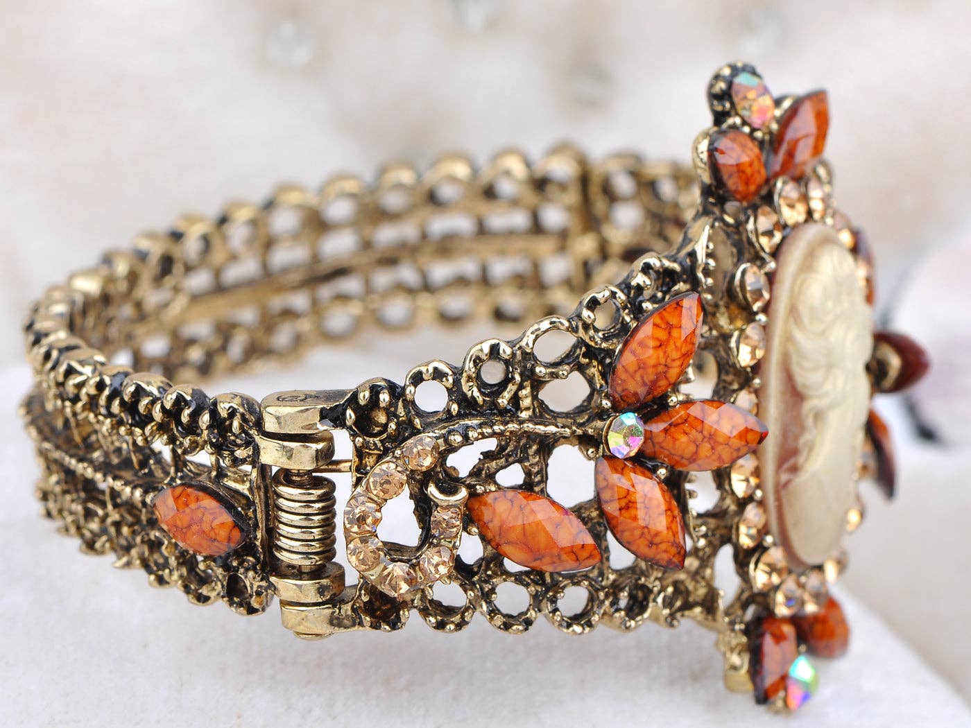 AK Brand - Wholesale Cuff Bracelet - Vintage Purple Victorian Cameo Lady Queen Princess Cuff9