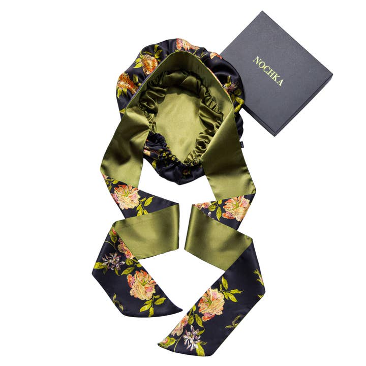 Wild Rose Print Reversible Bonnet with Ties for wholesale by Nochka