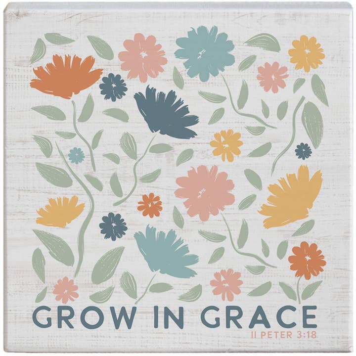 Sincere Surroundings - Wholesale Desk/Tabletop Sign - Grow Grace Flowers - Small Talk Square