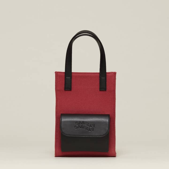SARELLY SARELLY - Wholesale Tote Bag - Women's - Mini Cargo Tote - Cactus Leather & Canvas