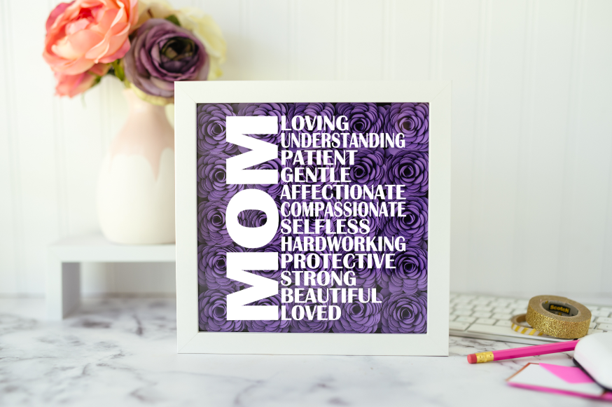 The Scarlett Butterfly - Wholesale Decorative Tabletop Object - Mom Paper Flower Shadow Box Gift - Mother's Day Gift for Mom1