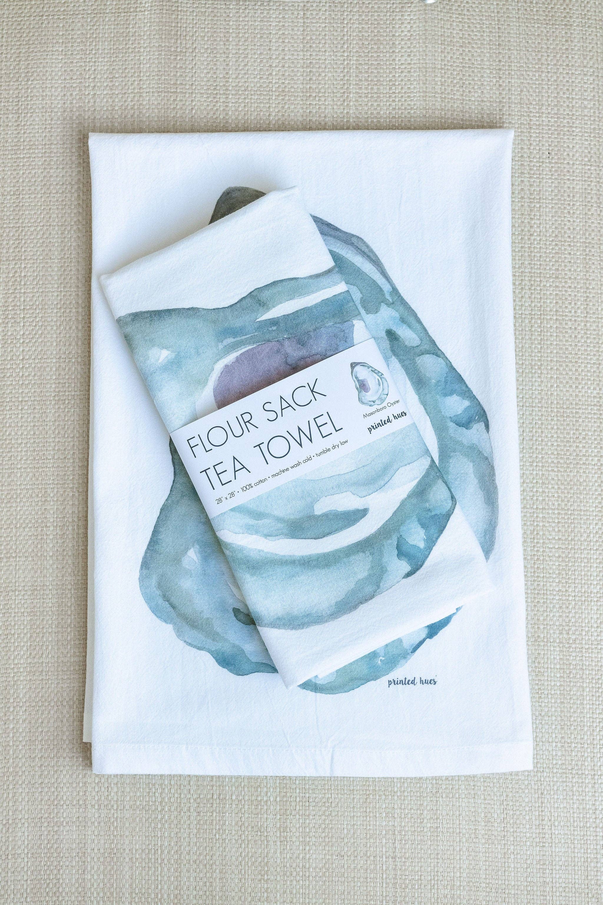 Printed Hues - Wholesale Tea Towel - Masonboro Oyster Tea Towel3