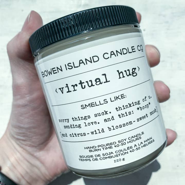 WHOLESALE 4 PACK {virtual hug} - citrus ~ wild blossom ~ sweet musk - Soy Candle - for wholesale by Bowen Island Soap Company