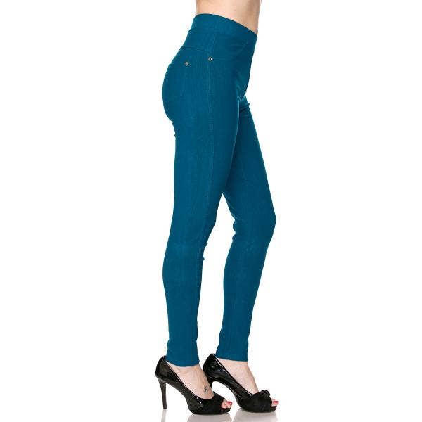 The Magic Scarf Company - Wholesale Leggings - Dames - Denimlegging - enkellengte met achterzakken J044