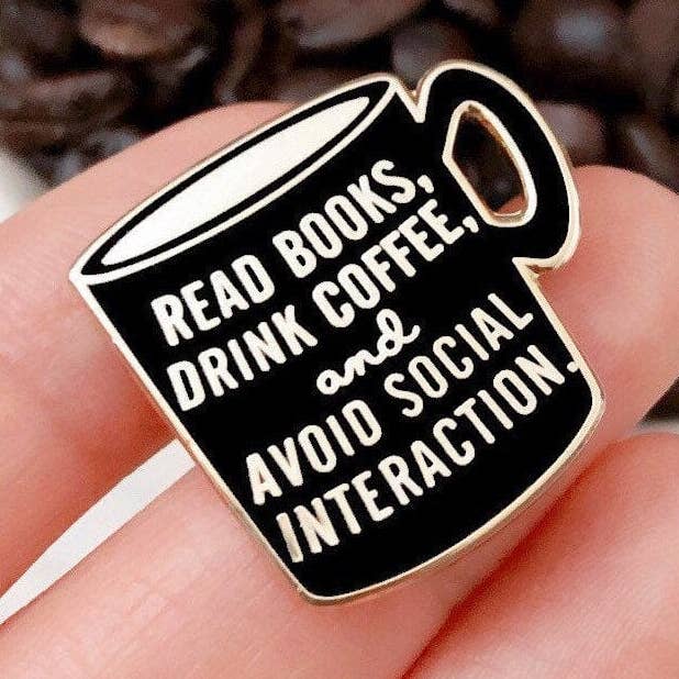 Pin esmaltado para leer libros y beber café para venta al por mayor de My Secret Copy