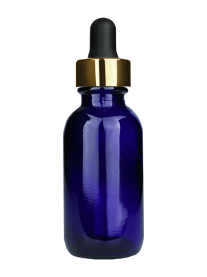 Best Bottles - Wholesale Essential Oil Holder - Boston Round Blue Bottle - 30ml (Multiple Dropper Colors)7