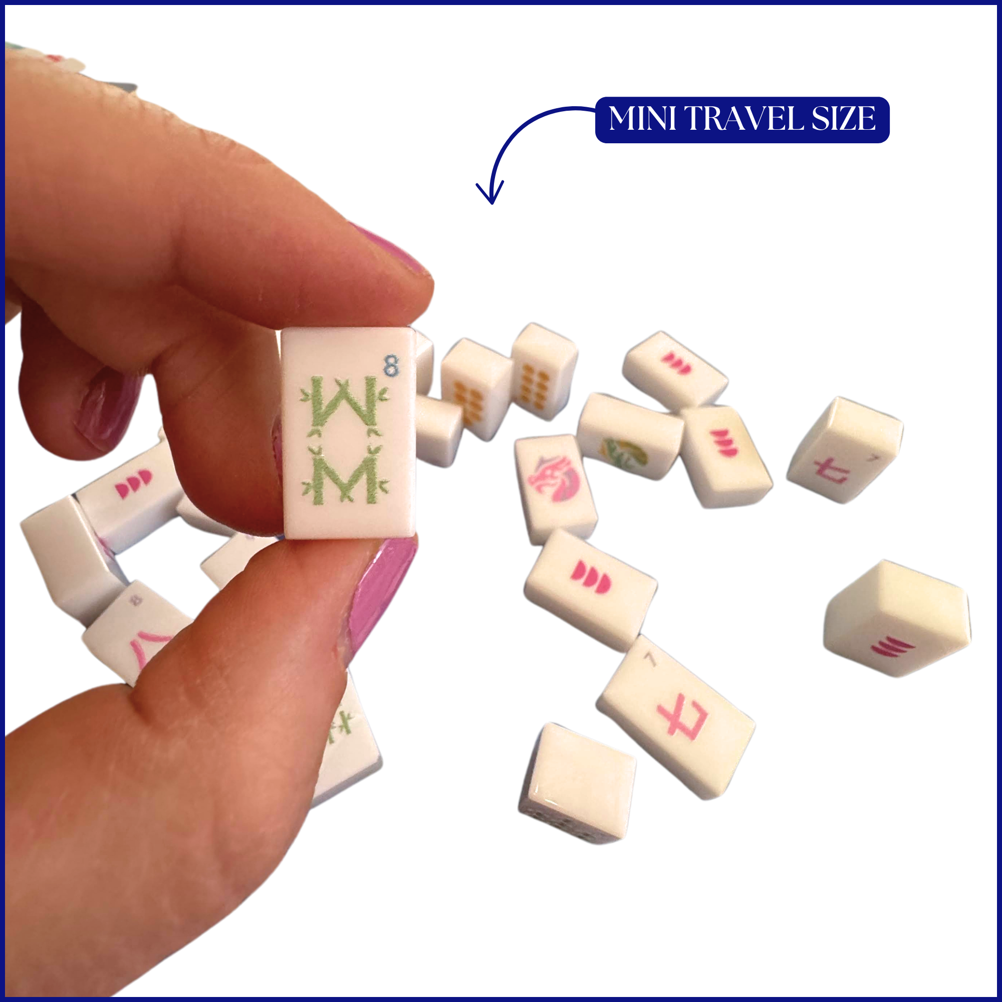 Morningside Mahjong - Venta al por mayor Juegos de mesa - Azulejos de Viaje de Arte en Relieve en Caja de Acrílico con Dados8