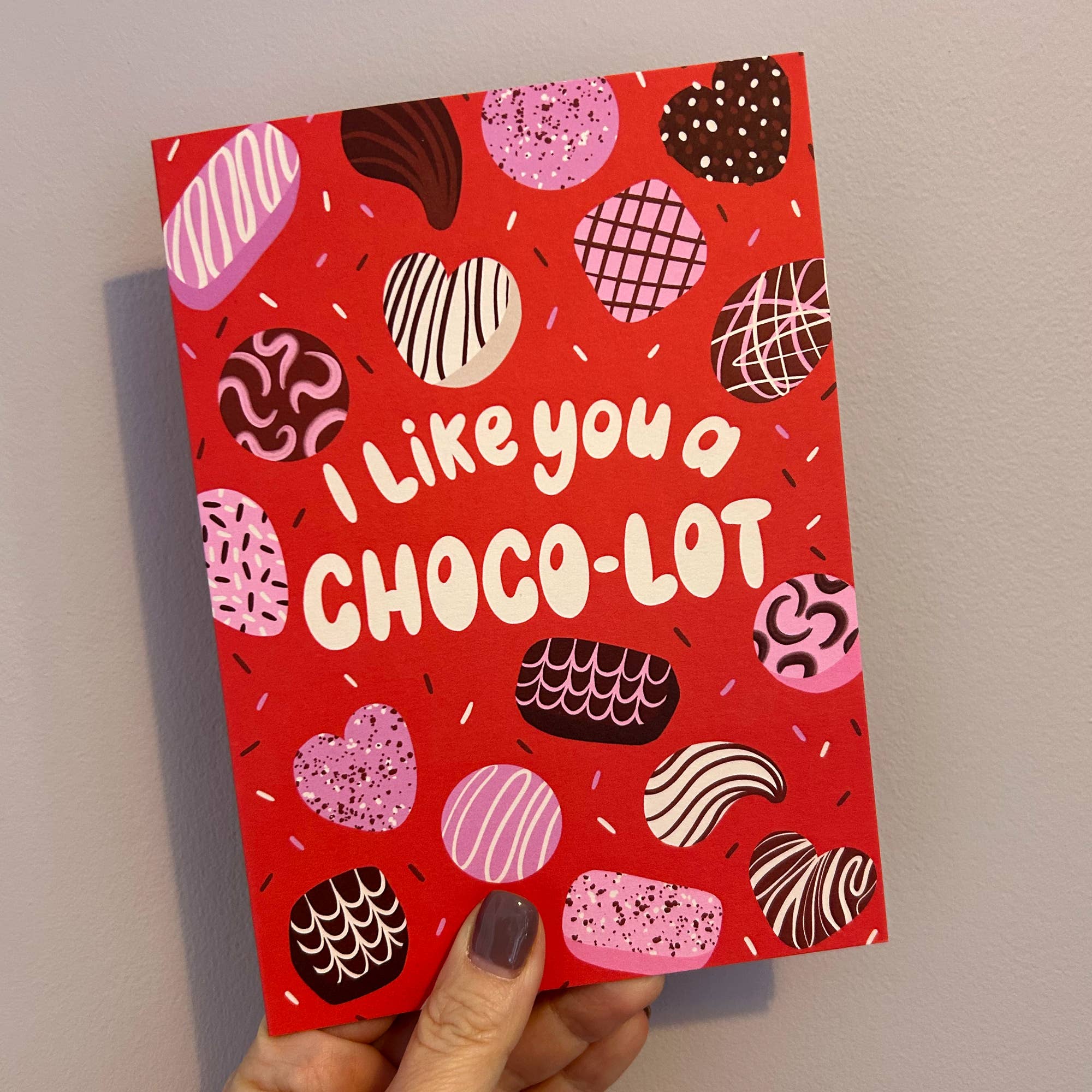 Jessie Maeve Studio - Wholesale Valentine's Day Card - Box of Chocolates Valentine's Card - I Like You a Choco-lot1