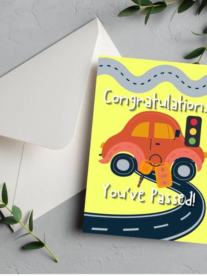 Félicitations pour avoir réussi votre carte d'examen de conduite pour la vente par Printicole